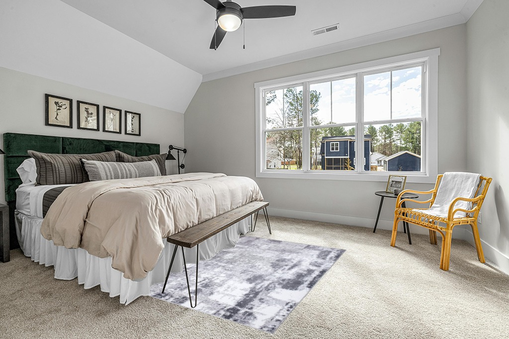 Rugshop Contemporary Abstract Distressed Area Rug 5' x 7' Gray in Grey Traditional Bedroom with King Bed