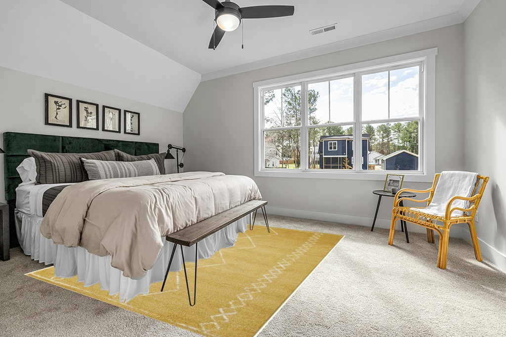 LUXE WEAVERS Daphnes Yellow 8x10 Boho Moroccan Geometric Area Rug 2735 in Grey Traditional Bedroom with King Bed