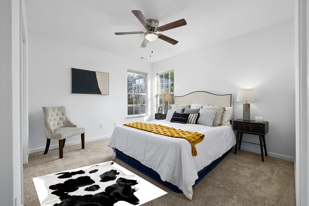 Black and White Cowhide Rug Natural Cow Skin Cow Hide Leather Area Rug Hair On, 5 ft X 4 ft Premium Black White Shed Free Natural Hide in White and Yellow Modern Bedroom