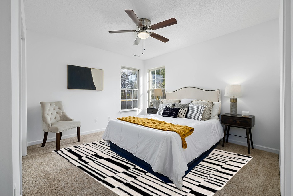 Hauteloom Deren Living Room, Bedroom Bohemian Shag Area Rug - Soft Shaggy Farmhouse - High Plush Pile - Black, White, Cream, Light Beige, Ivory - 7'10" x 10' in White and Yellow Modern Bedroom