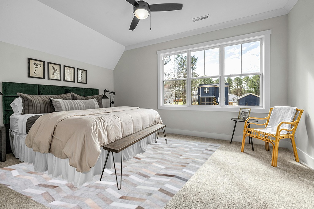 nuLOOM Cece Contemporary Cowhide Area Rug, 9' x 12', Silver in Grey Traditional Bedroom with King Bed