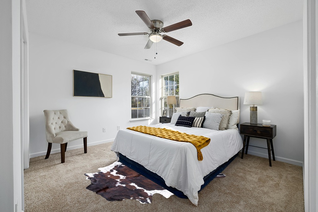 rodeo Genuine Cowhide Rug: Hand-Picked & Authentic Real Cowhide Rug for Country Home Decor - Cow Hide Rug Large Sized at 6x7ft - Cozy, Unique, Durable, Leather Cow Carpet Rugs - Brindle Nutella in White and Yellow Modern Bedroom