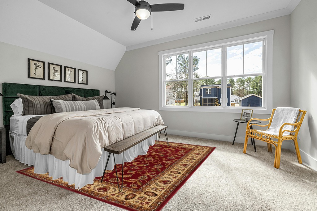 Home Dynamix Royalty Elati Traditional Area Rug 7'8"x10'4", Oriental Red/Ivory in Grey Traditional Bedroom with King Bed