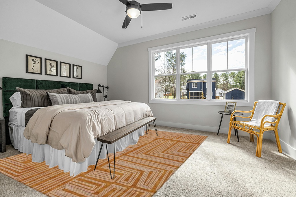Addison Rugs Chantille ACN1045 Orange 9' x 12' Indoor Outdoor Area Rug, Easy Clean, Machine Washable, Non Shedding, Bedroom, Entry, Living Room, Dining Room, Kitchen, Patio Rug in Grey Traditional Bedroom with King Bed