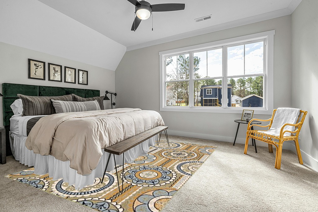 Nourison Caribbean Indoor Outdoor Area Rug, 7'10" x 10'6", Yellow in Grey Traditional Bedroom with King Bed
