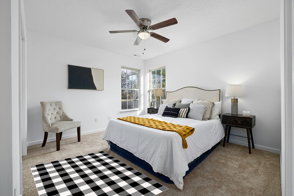 Buffalo Plaid x Rug Inch for Layered Hello Door Mats Washable Black and White Checked Outdoor Rugs Carpet Front Entryway (Black White, 48 x 72 Inch) in White and Yellow Modern Bedroom