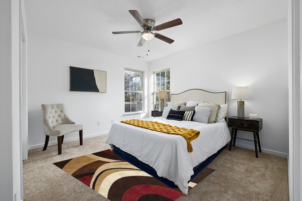 Brown/Red Contemporary Fade Resistant, Stain Resistant Bedroom, Living Room, Dining Room, Nursery Room Area Rug in White and Yellow Modern Bedroom