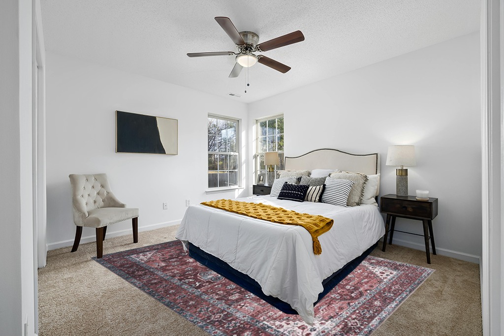 Adiva Rugs Machine Washable Area Rug Terra in White and Yellow Modern Bedroom