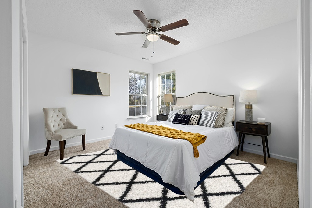 L'Baiet Halle White Black Geometric Diamond Pattern Modern Soft Shag Indoor 8' x 10' Area Rug in White and Yellow Modern Bedroom