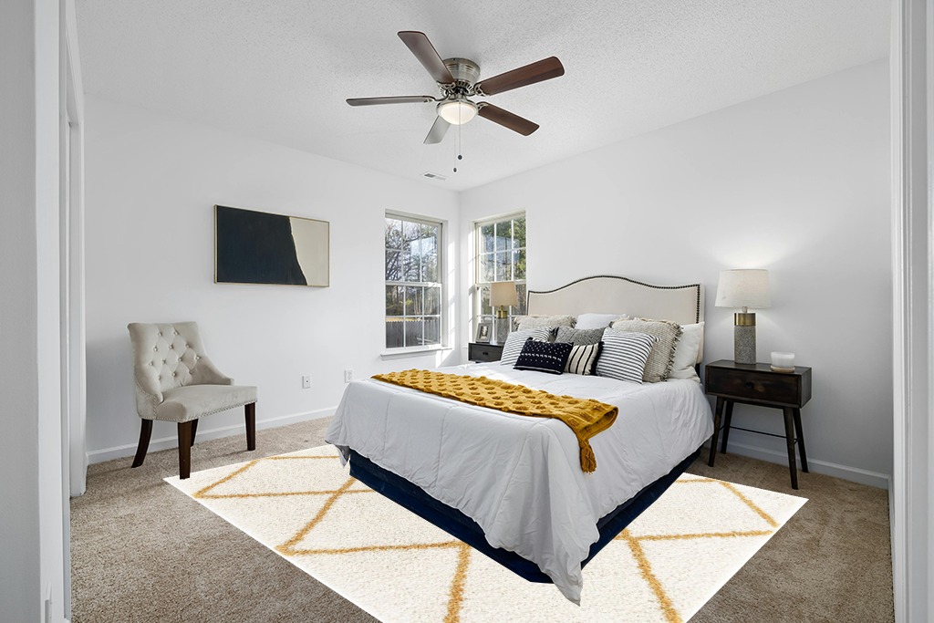 SAFAVIEH Hudson Shag Collection Area Rug - 8' x 10', Ivory & Gold, Modern Trellis Design, Non-Shedding & Easy Care, 2-inch Thick Ideal for High Traffic Areas in Living Room, Bedroom (SGH281E) in White and Yellow Modern Bedroom