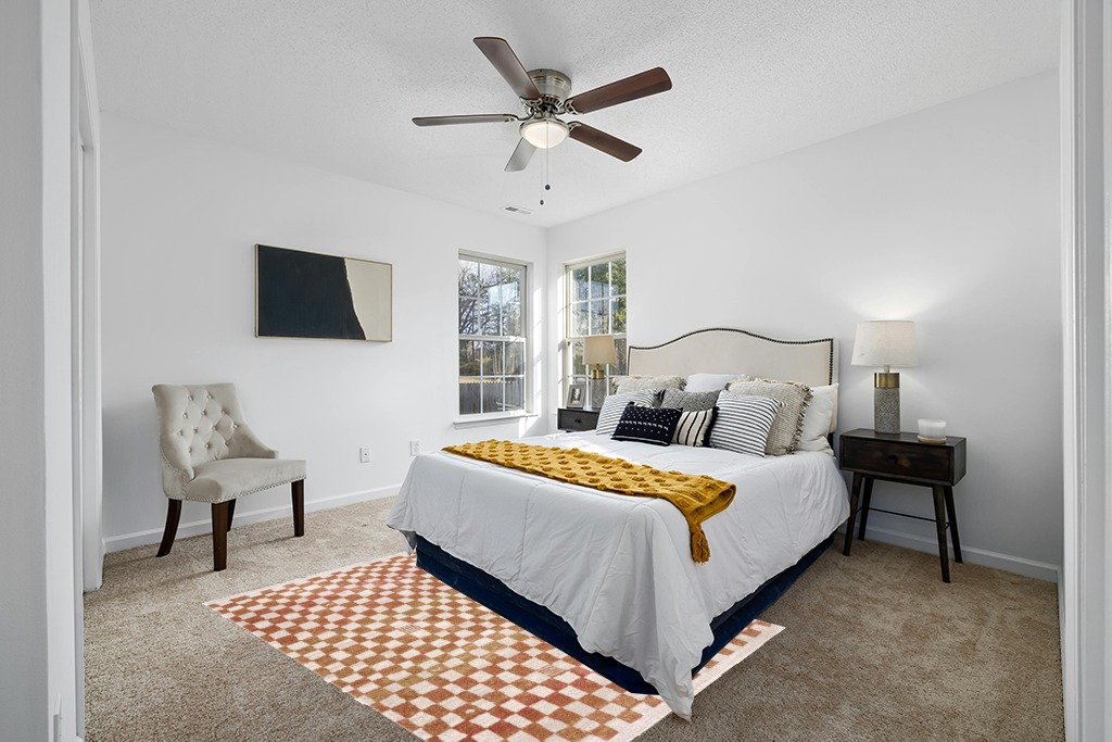 Hauteloom Pertek Checkered Tile Living Room Bedroom Dining Room Area Rug - Bohemian Boho Carpet - Square Tile Farmhouse - Faded Distressed - Cream, Beige, Light Red, Somon - 5'3" x 7' in White and Yellow Modern Bedroom