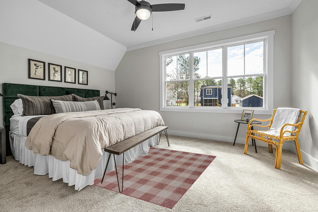 CAMILSON Buffalo Plaid Outdoor Rug – Check Area Rugs for Indoor and Outdoor Patios, Checkered Pattern Mats for Kitchen and Hallway - Washable Outside Carpet (5x7, Copper/Grey) in Grey Traditional Bedroom with King Bed