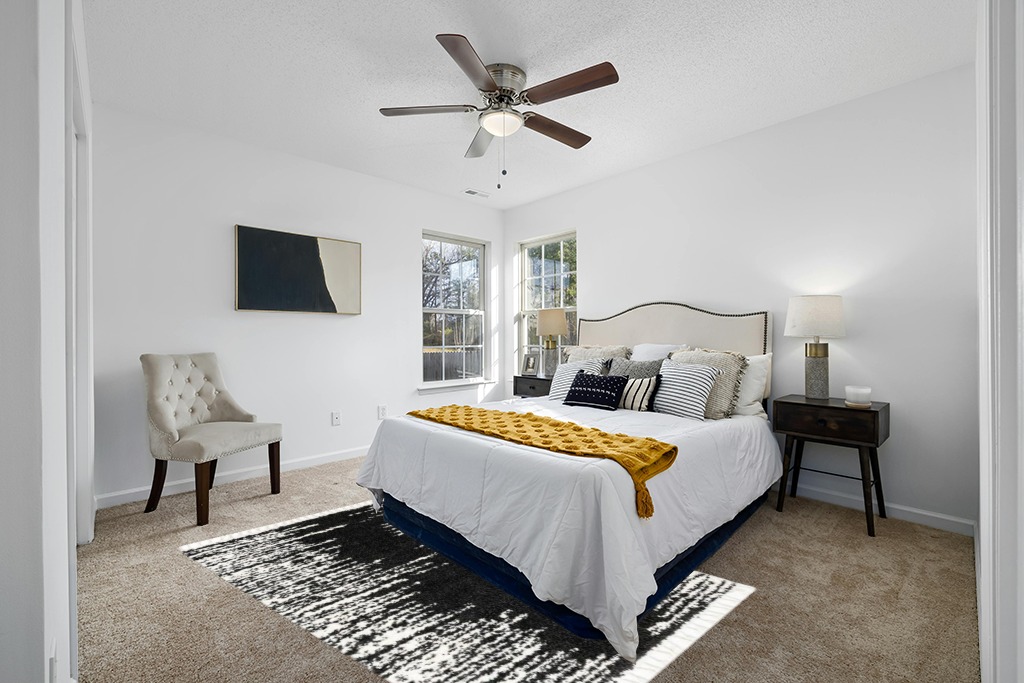 Knupp Abstract Black/White Area Rug Trent Austin Design Rug Size: Rectangle 5'3" x 8' in White and Yellow Modern Bedroom