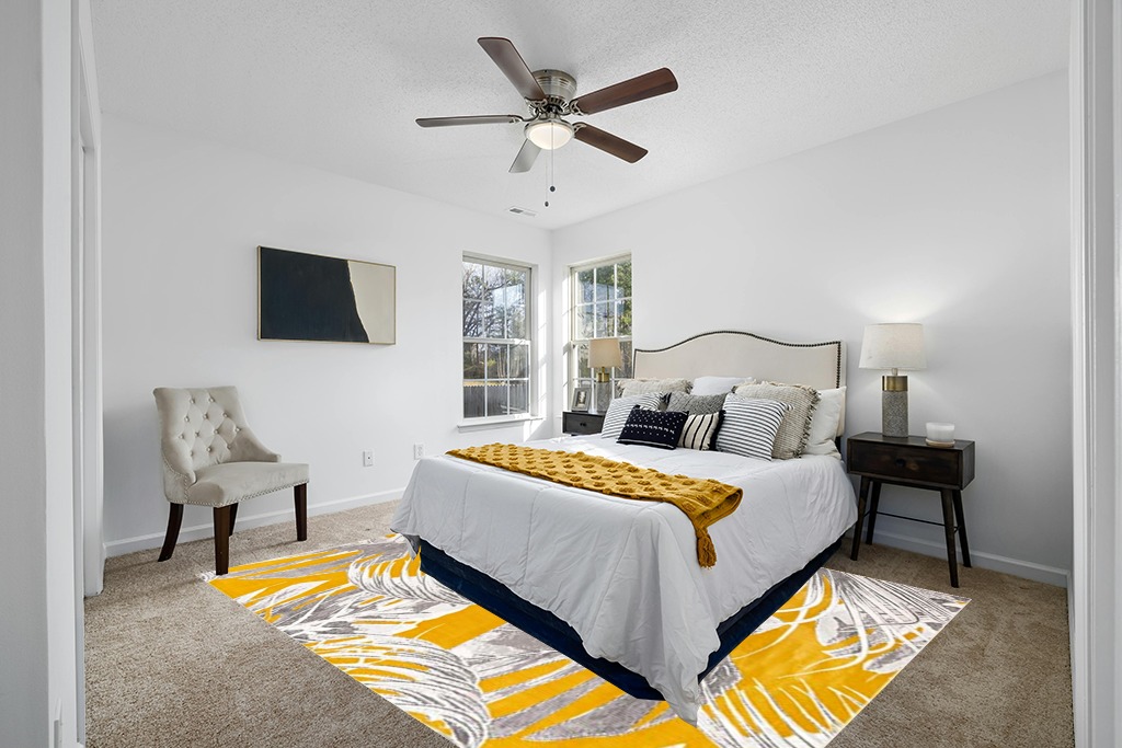 Unique Loom Blossom Collection Area Rug - Montego (7' 10" x 10' Rectangle, Yellow/ Ivory) in White and Yellow Modern Bedroom