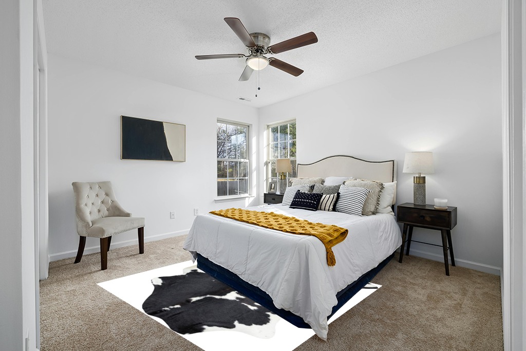 HIDES BAZAAR Dark Tricolor Cowhide Rug, Premium Quality Genuine Leather Cow Hide, Dark Brown, Black and White Area Rug (6x7 ft) in White and Yellow Modern Bedroom