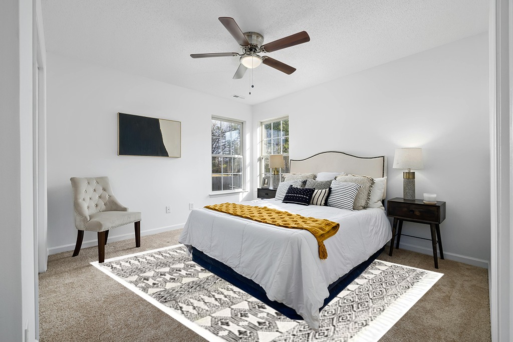 Black White Cotton Block Print Area Dhurrie Rug in White and Yellow Modern Bedroom