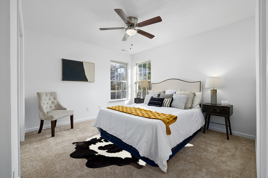 Cowhides Direct Genuine Cowhide Rug - Black & White Rug for Living Room, Bedroom & More - Authentic Cow Rug (6’x7’ Black & White) in White and Yellow Modern Bedroom