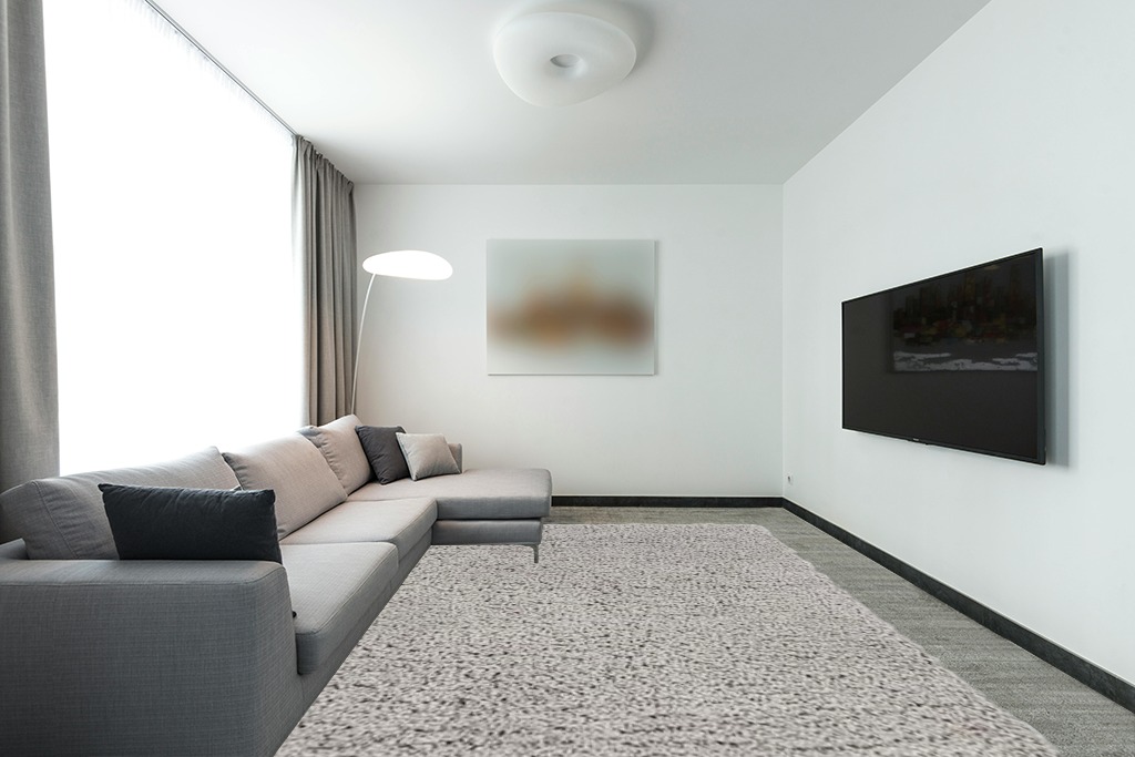 Mark&Day Area Rugs, 9x12 Abraham Modern Shag Gray Area Rug, Grey Carpet for Living Room, Bedroom or Kitchen (9'3" x 12') in Modern Living Room with Grey Couch