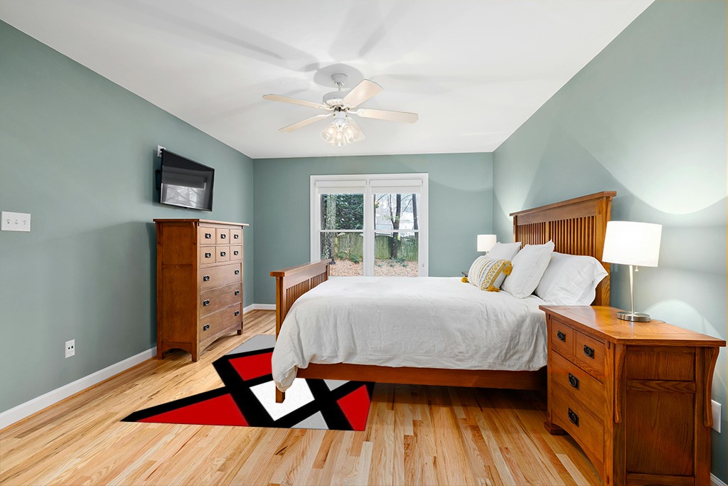 Red and White Black Geometry Area Rugs, Modern Abstract Entryways Mat Fluffy Soft Machine Washable Breathable Durable for Room Living Room Indoor Outdoor Hallway, 5ft x 7ft in Teal and Orange Wood Bedroom