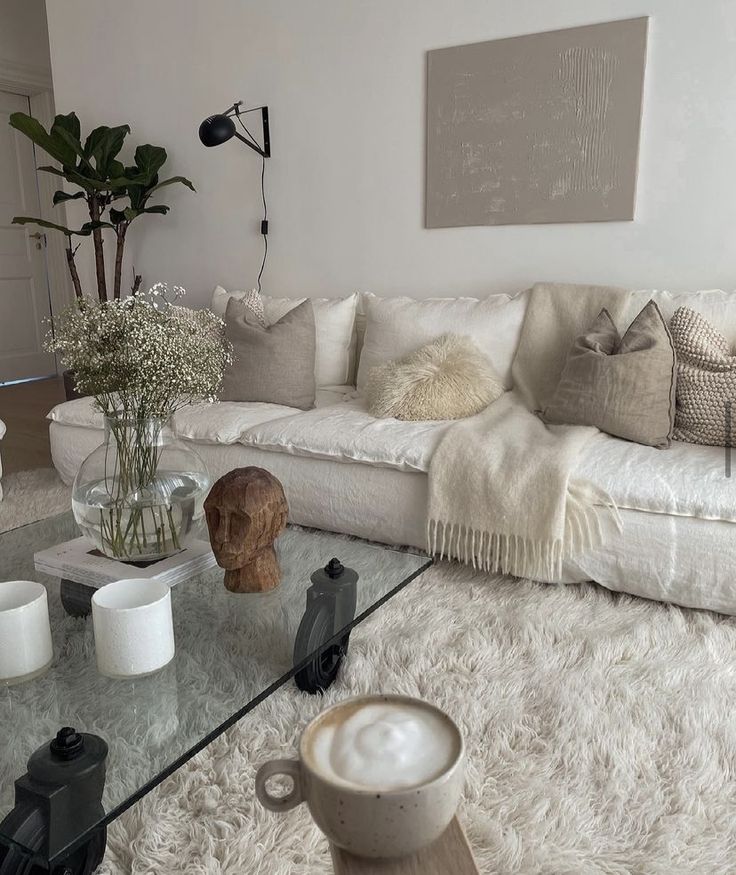 8x10 white fluffy area rug